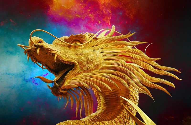 Dragon in a fantasy setting